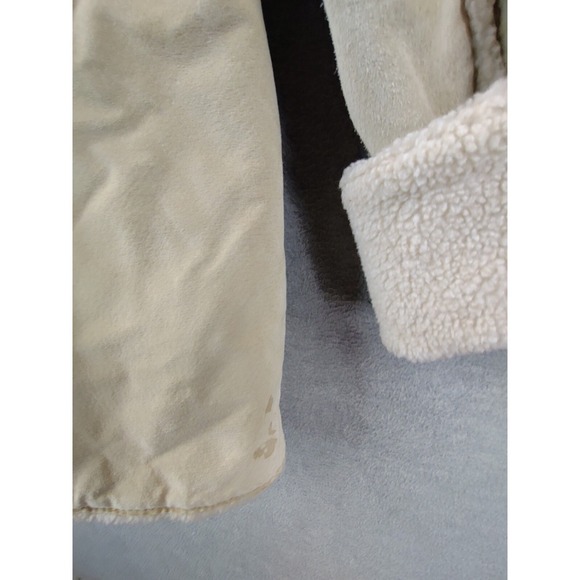 St Johns Bay Womens Jacket Large Beige Leather Suede Sherpa Lined Soft Washable - Picture 15 of 15